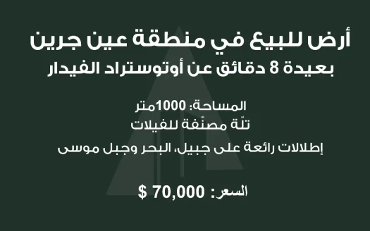 Land In Ein Jrein – 8 Minutes From Fidar